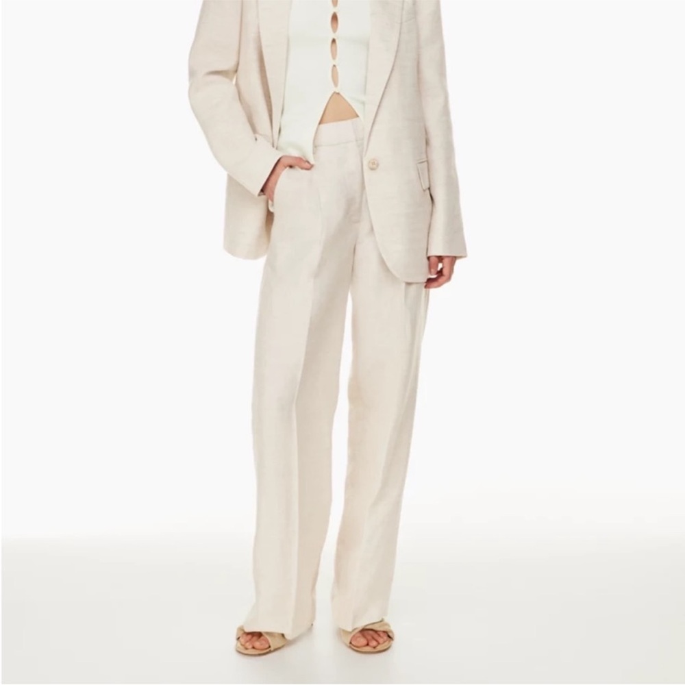 NWT Aritzia The Effortless Pant Linen Natural Ecru 0 Short